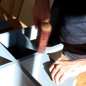 Designing and making a hall tree entryway cabinet.