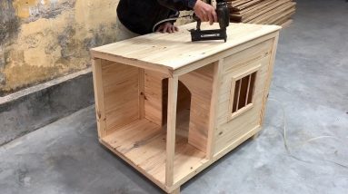 Amazing Idea Woodworking Technique And Skills Of Carpenter - Build A Wooden House For Your Pet Dog