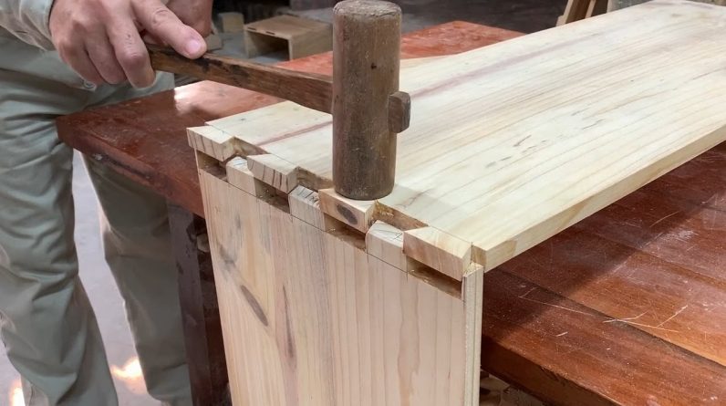 Amazing Woodworking Techniques - Build A Modern Shoe Cabinet With Solid Wood Corner Joints
