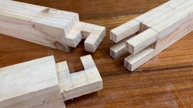Amazing Handmade Woodworking Techniques - How To Build A Dining Table With Strong Triple Wood Joint