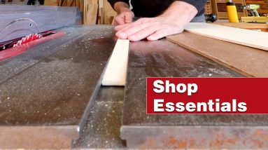How to make a simple table saw crosscut sled. Essential woodworking shop project.