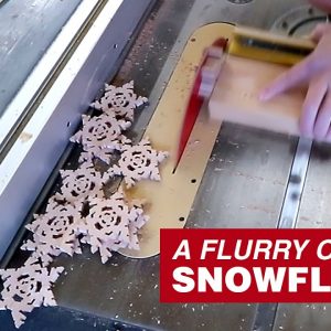 Wooden Snowflakes on a Table Saw