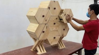 Amazing Carpenters Creativity At Work Woodworking - Build A Unique And Fancy Locker