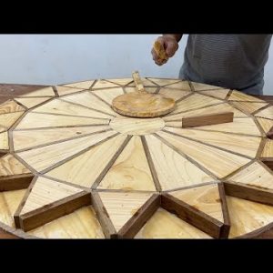 Amazing Most Worth Watching Woodworking Ideas From Recycled Wood - Build A Beautiful Round Table