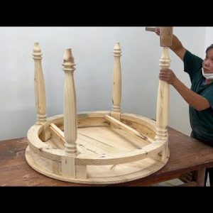 Woodworking Project Crafts Furniture Creative - Build A Outdoor Round Tea Table With Hidden Drawers
