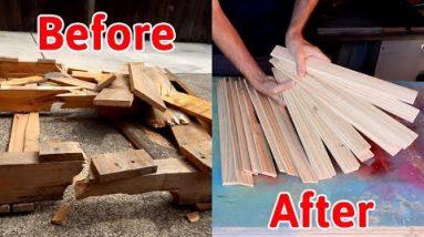 Milling boards from an old pallet, without a planer or jointer