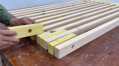 Amazing Woodworking Craft Carpenter Skills Fastest Easy - Build A Sturdy And Simple Table This Way