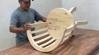 Unique Creative Curved Wooden Chair Making Project Step By Step - Skillful Woodworking