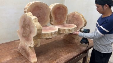 Garden Furniture Design Ideas - Build A Bench From Tree Wood - Skillful Woodworking