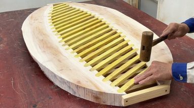 Garden Interior Simple Rustic Design Ideas - Build A Outdoor Tea Table From Monolithic Trees Trunk