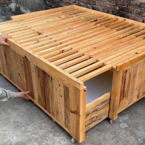 Smart Furniture Design Ideas For Home - Build A Space Saving Bed With Large Storage Compartment