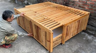 Smart Furniture Design Ideas For Home - Build A Space Saving Bed With Large Storage Compartment