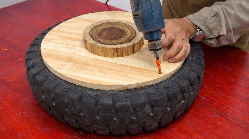 The Old Carpenter's Genius Idea From Old Car Tires And Pallets Astonished All Young Carpenters.