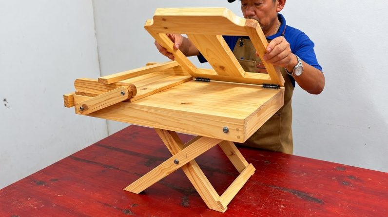 Amazing Woodworking Art Smart - Homemade Ideas Build A Foldable Desk And Chair Unit
