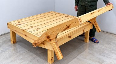 Space Saving Wooden Furniture - Build A Beautiful Bed And A Luxurious Chair—Both In A Single Product